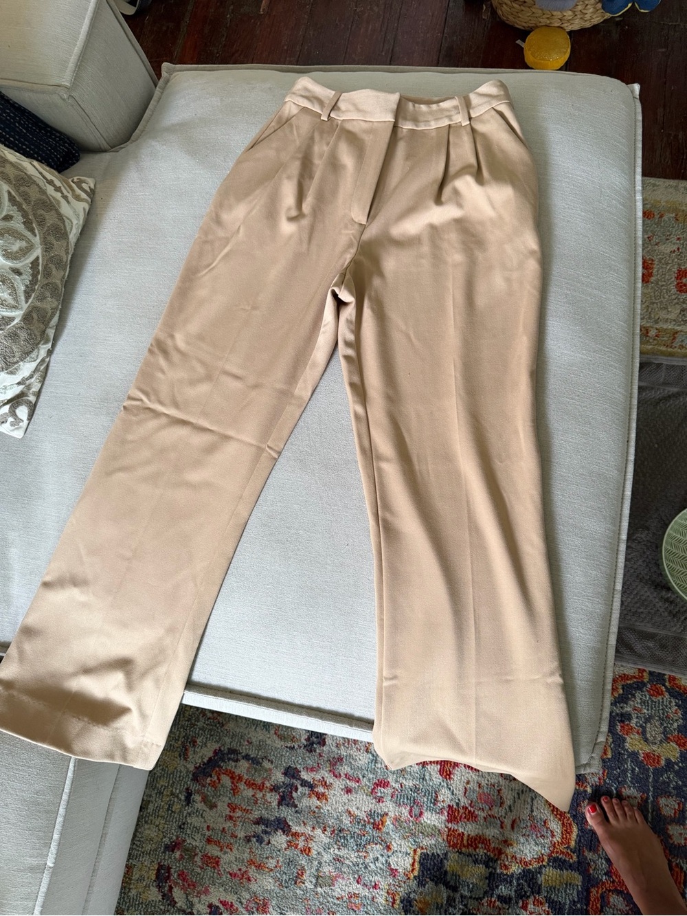 Favorite Daughter Tailored High-Waist Beige Trousers